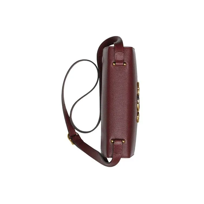 GUCCI Zumi Grained Leather Shoulder Bag Crossbody Bag Small Size Women's Burgundy-3