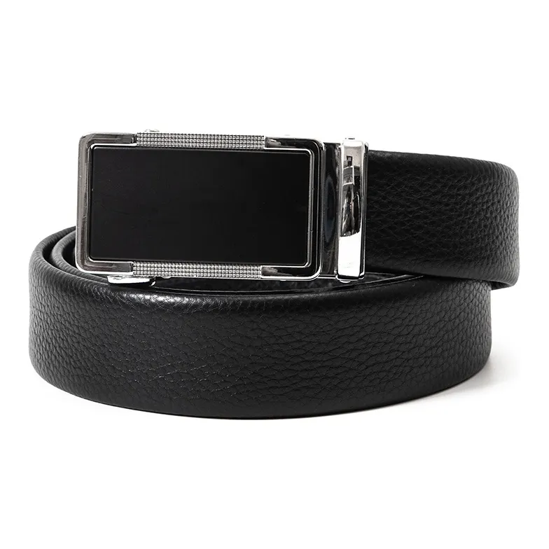 BAIJUAN Casual Versatile Trimming Automatic Buckle Cow Leather Belt Width 3.5CM Men's Belt For Men Leather Belts Men's-1