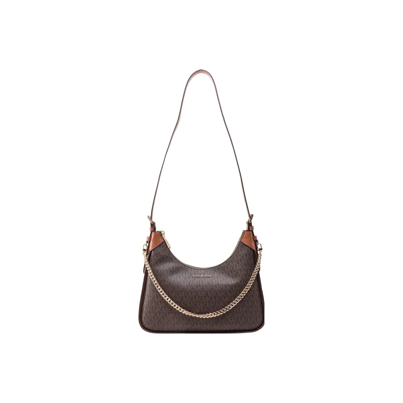 MICHAEL KORS Cotton With Leather Portable Crossbody Bag, Shoulder Bag Women's Brown-1