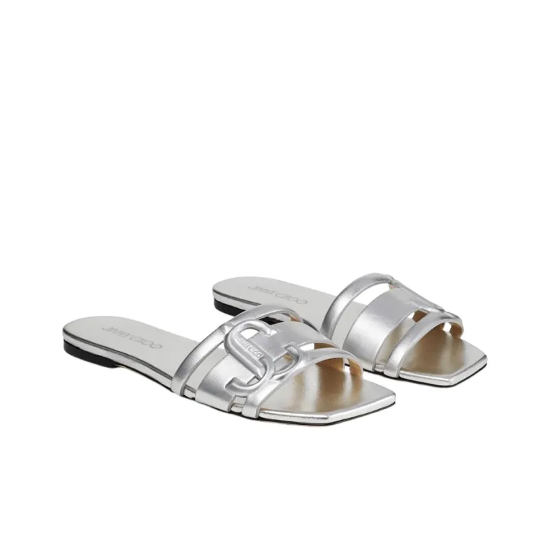 Jimmy Choo Slide Slippers Women's Silver-1