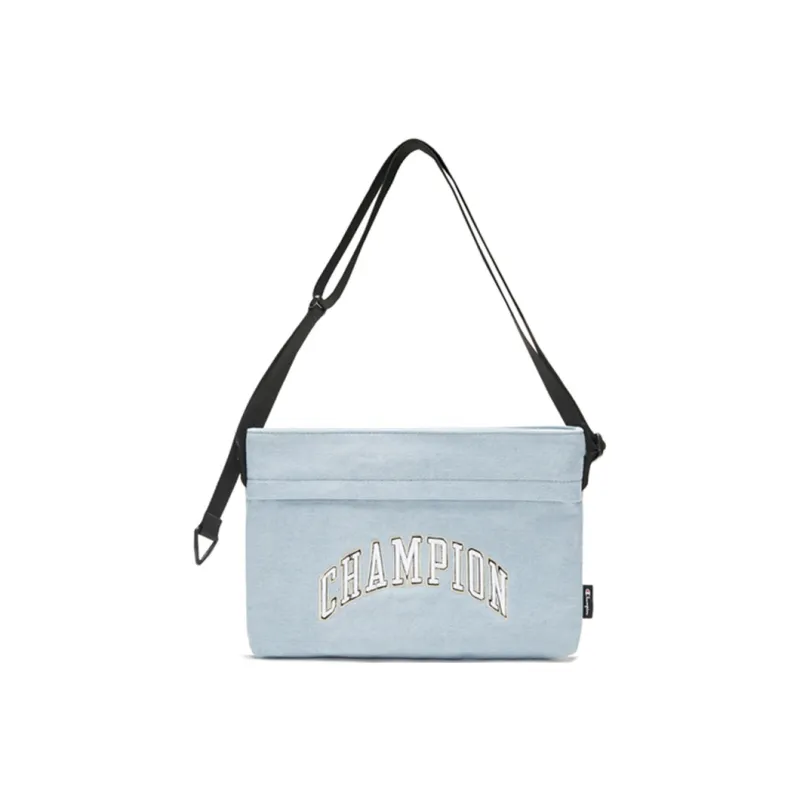 Champion Fabric Shoulder Bag Unisex Black/Ballet Blue-3