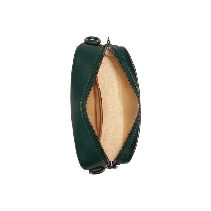 COACH Flight Gloves Made Of Tanned Leather Shoulder Bag Crossbody Bag Small Size Women's Green-1