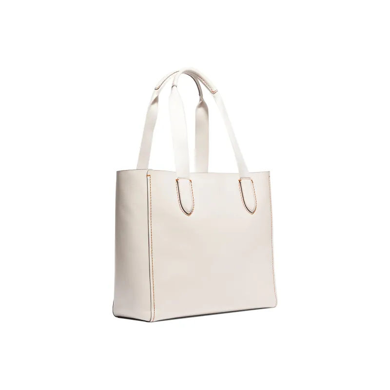 COACH Derby Pebbled Leather Tote Bag Shopping Bag Shoulder Bag Handbag Large Size Women's White-1