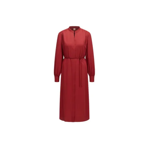 HUGO BOSS Long-Sleeved Dresses Women's Deep Red