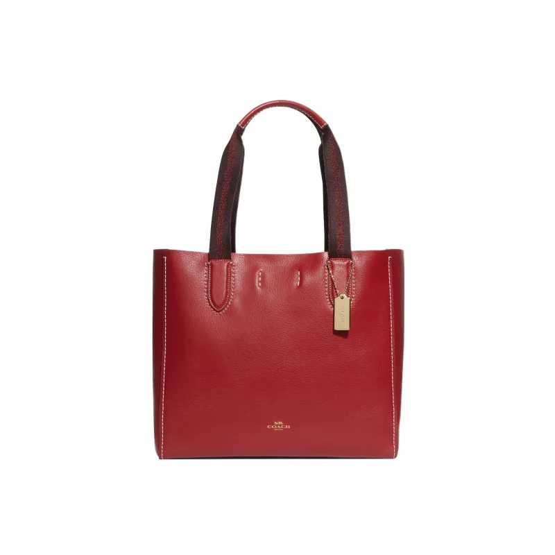 COACH Derby Pebbled Leather Tote Bag Shopping Bag Shoulder Bag Handbag Large Size Women's Ox Blood Red-0
