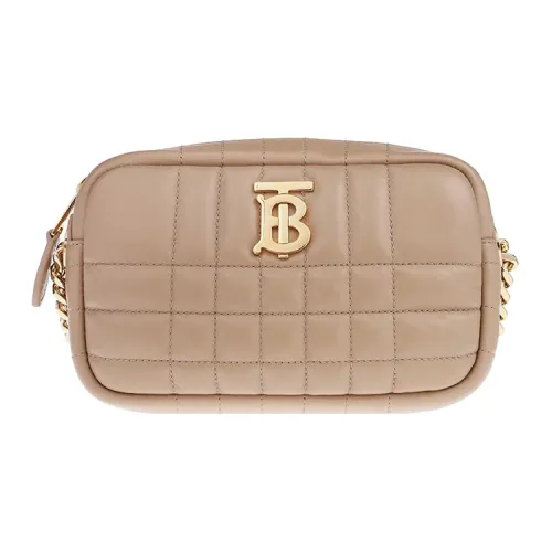 Burberry Quilted Leather Mini Lola Camera Bag Oat Beige/Gold-tone