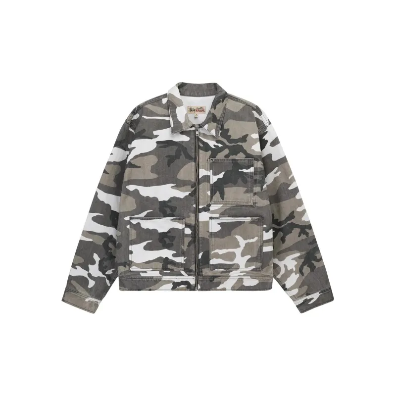 Stussy Camo Zip Work Jacket L - POIZON