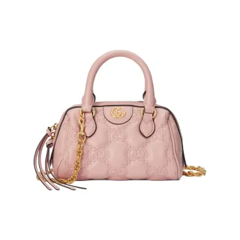 GUCCI GG Matelassé Leather Controller Boston Bag Shoulder Bags Handbags Mini Women's Light Pink