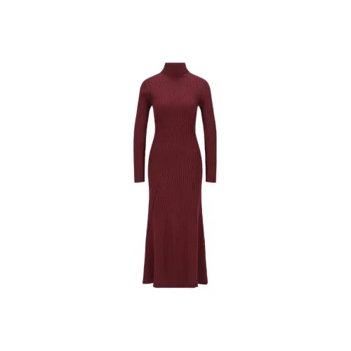 HUGO BOSS Long-Sleeved Dresses Women's Deep Red