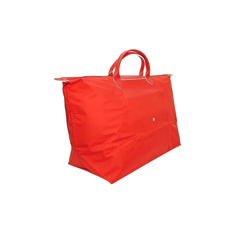 LONGCHAMP Le Pliage Cow Leather Trim Dumpling Bag Travel Bag Handbags Large Size Women's Red-1