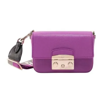 Furla Metropolis Collection Leather Shoulder Bag Crossbody Bag Women's Purple
