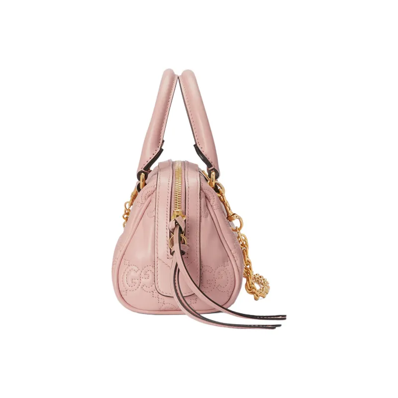 GUCCI GG Matelassé Leather Controller Boston Bag Shoulder Bags Handbags Mini Women's Light Pink-5