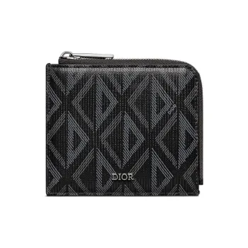 DIOR Canvas With Smooth Calfskin Wallet Men's Black