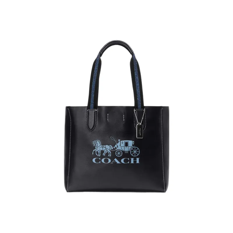 COACH Derby Pebbled Leather With Suede Tote Bag, Shopping Bag, Handbag, Shoulder Bag Women's Marine Blue-0