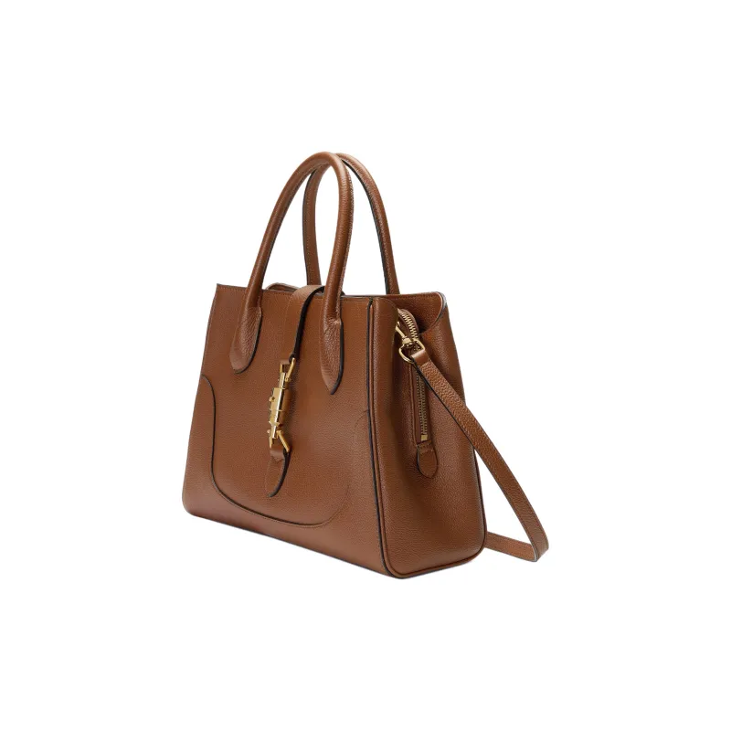 GUCCI Jackie 1961 Leather Tote Handbags Shoulder Bags Small Size Women's Brown-2