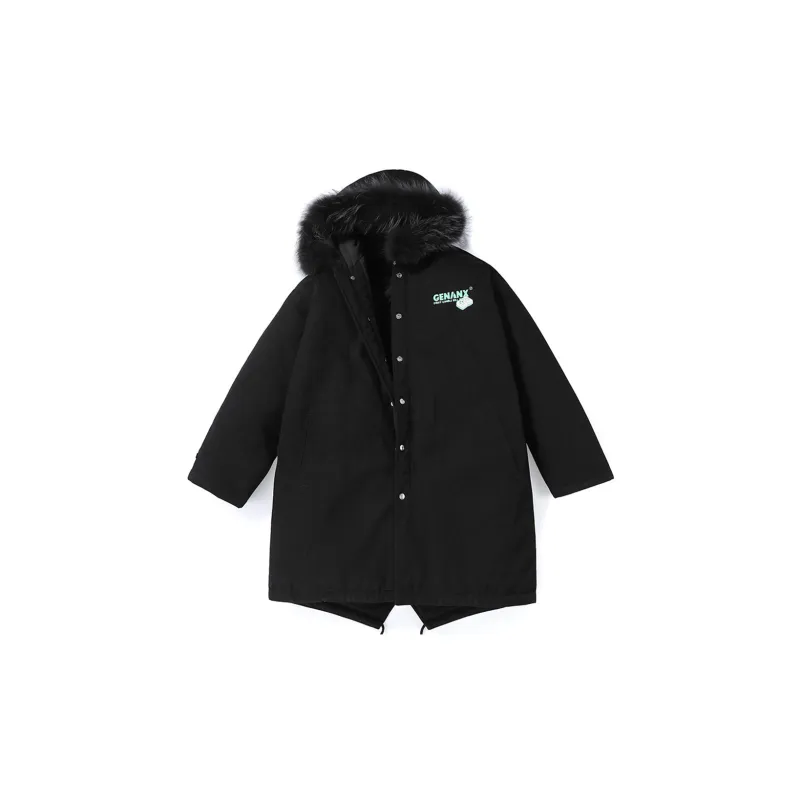 GENANX Parka Coats Unisex Black-2