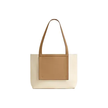 HERMES Cabasellier Cow Leather Tote Bag Shopping Bag Shoulder Bag Handbag Women's Cream White/Tea/Rose Purple