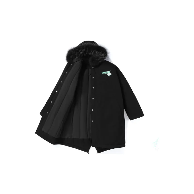 GENANX Parka Coats Unisex Black-1