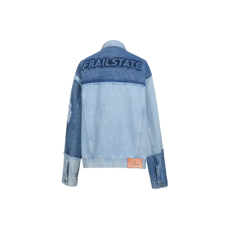 FRAIL STATE Loose Fit Denim Jacket Unisex Sky Blue-1