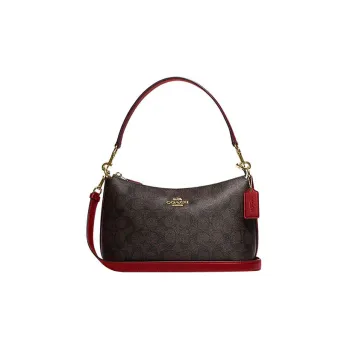 COACH Clara Cow Leather Shoulder Bag Crossbody Bag Women's Dark Brown