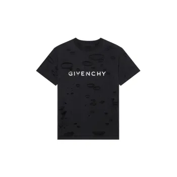 Givenchy SS23 Destroyed Effect T shirt Black