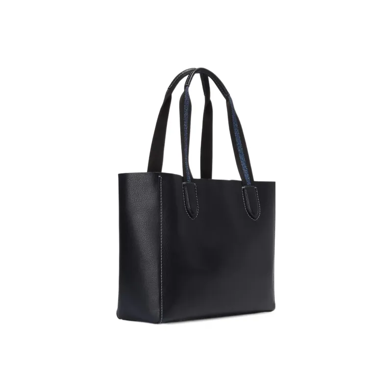 COACH Derby Pebbled Leather With Suede Tote Bag, Shopping Bag, Handbag, Shoulder Bag Women's Marine Blue-1