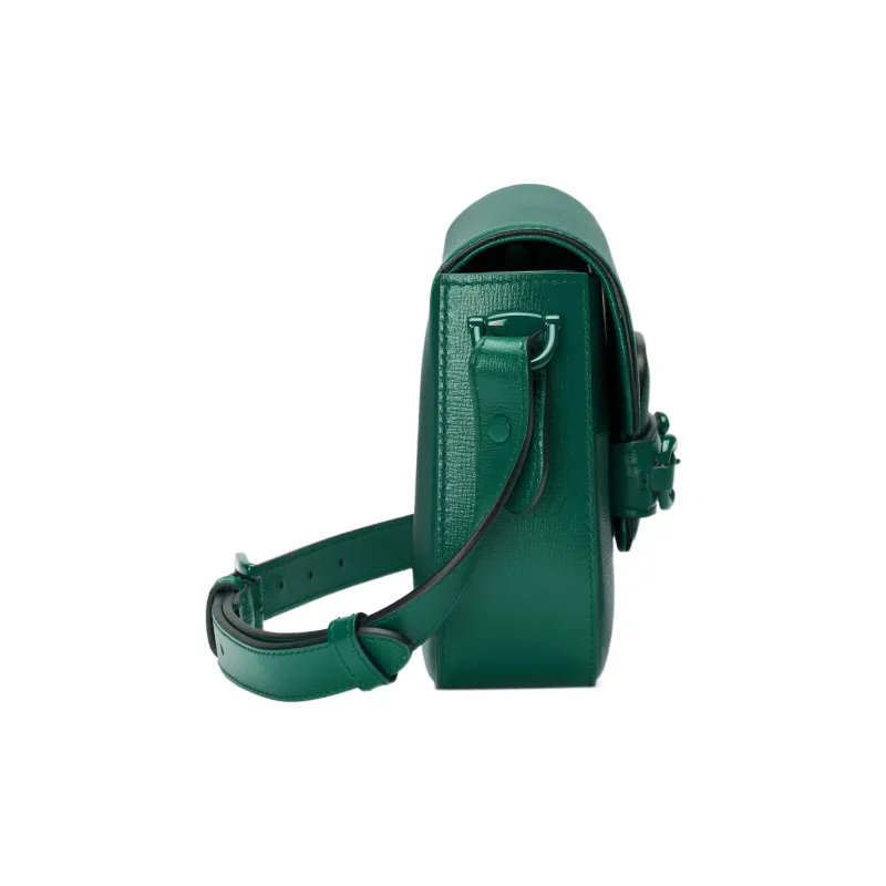 GUCCI Horsebit 1955 Leather Crossbody Bag Shoulder Bag Women's Green-4
