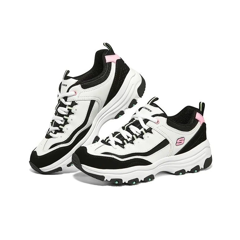 Skechers Dlites 1.0 'White Black Pink' Women's-2