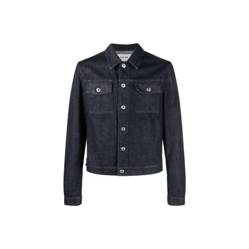 Lanvin Denim Jackets Men Dark Blue