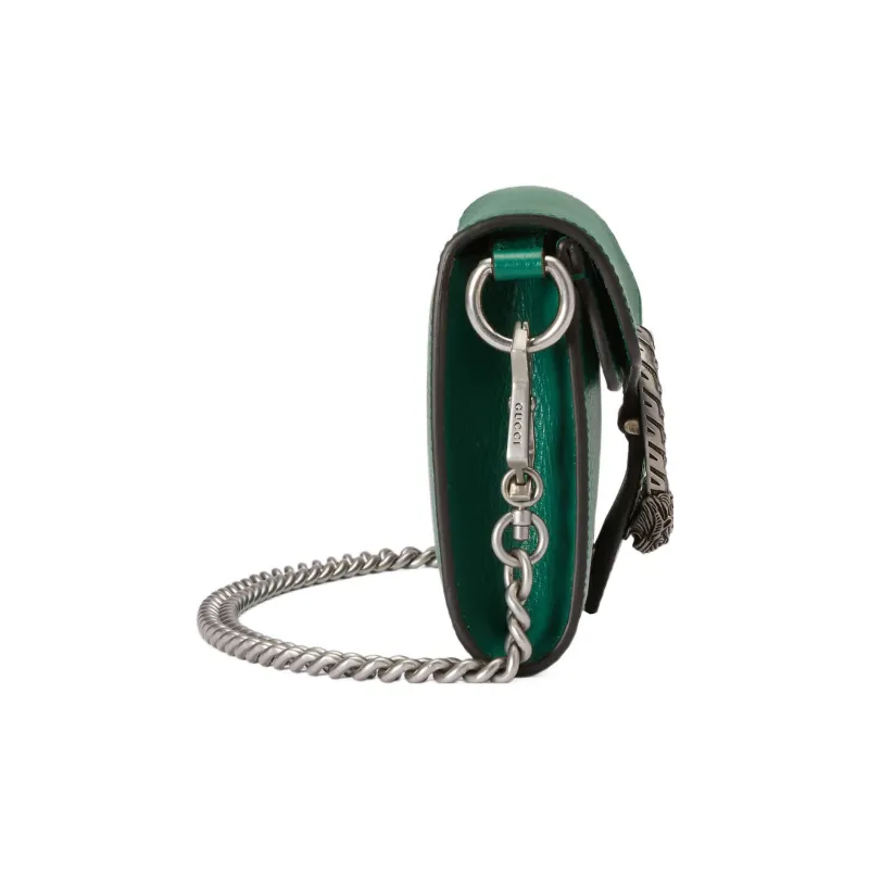 GUCCI Dionysus Leather Crossbody Bag Shoulder Bag Women's Green-4