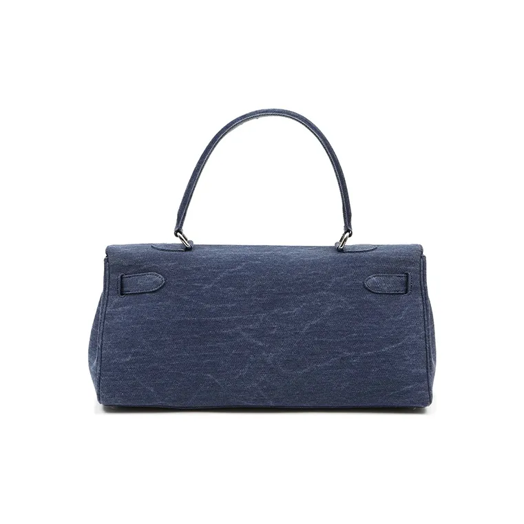 Margin Goods Handbag Shoulder Bag Large Size Women's Blue/Black-5