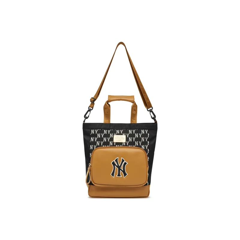 MLB Polyester Tote Bag Shopping Bag Crossbody One Shoulder Handbags Regular Women's Milk Coffee-4