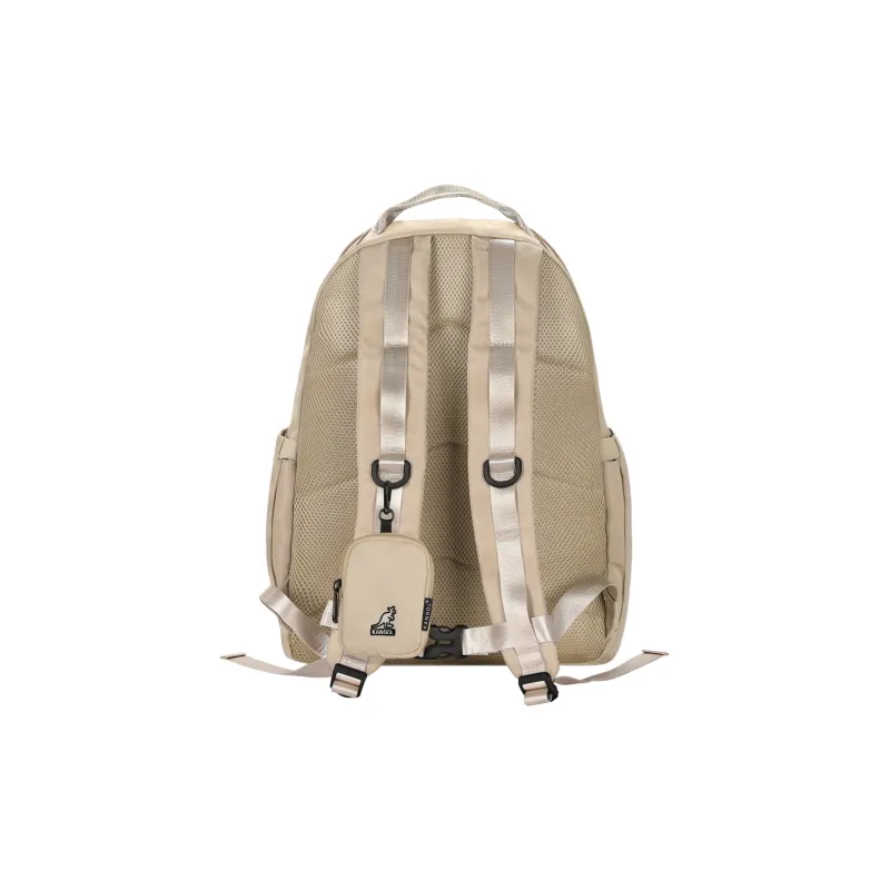 KANGOL Nylon Students Commute Backpack Large Size Unisex Khaki/Black-2