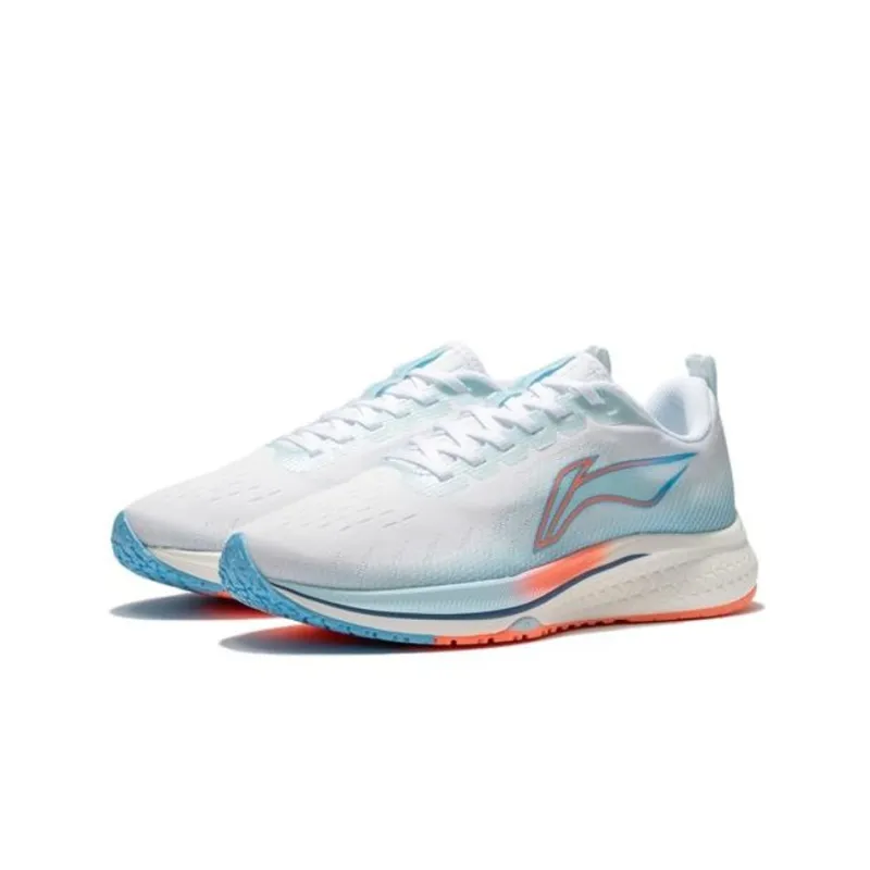 LiNing Red Hare 5 Cushioned Anti Slip And Wear Resistant Lightweight Low Top Running Shoes Women's White Blue-2