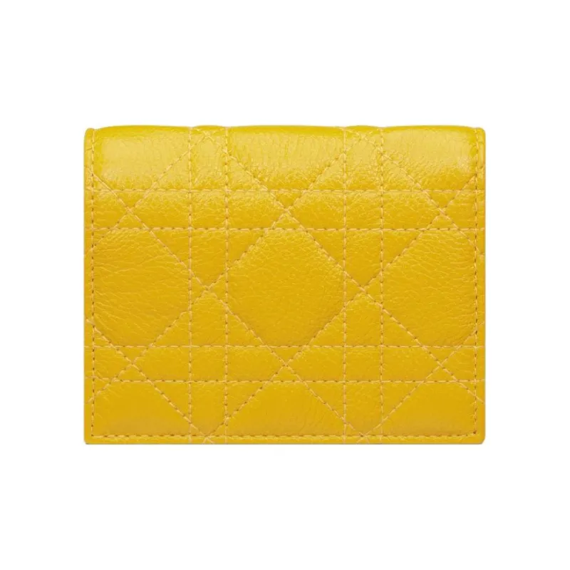 DIOR Caro Calfskin Wallet Mini Women's Yellow-1
