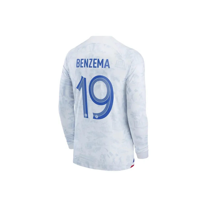 Nike France National Team 2022/23 Stadium Away Karim Benzema Men's Nike Dri-FIT Long-Sleeve Soccer Jersey-1