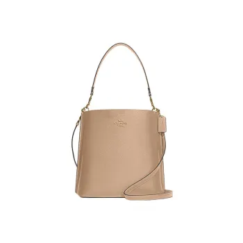 COACH Mollie Leather Bucket Shoulder Bag Crossbody Bag Large Size Women's Light Brown
