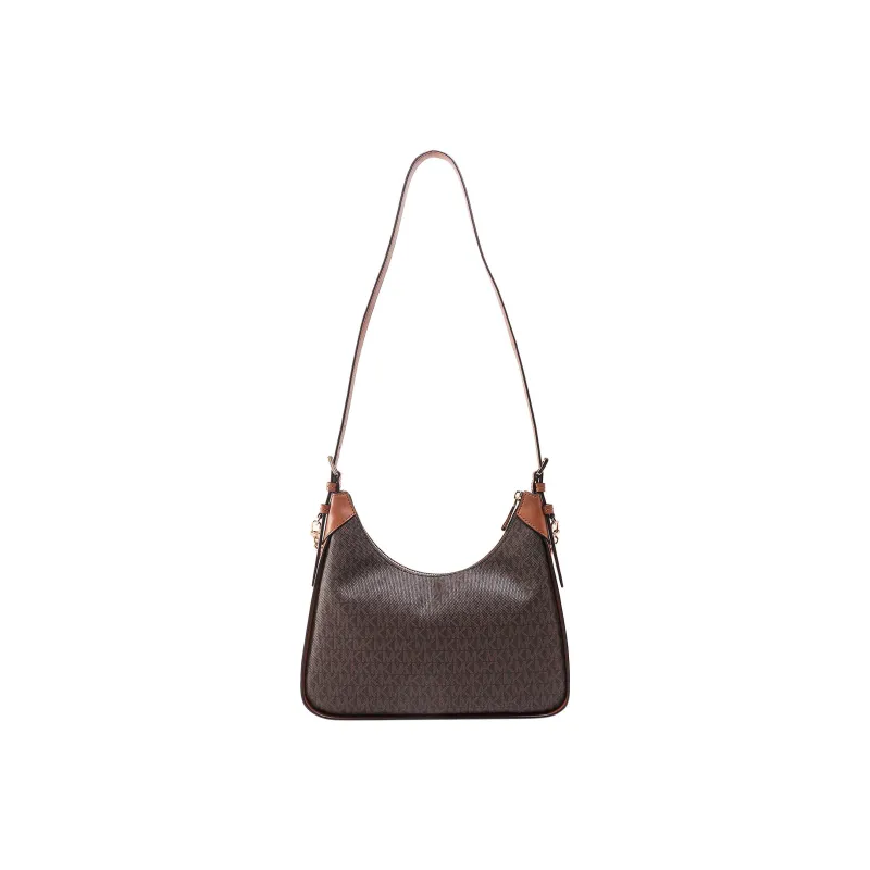 MICHAEL KORS Cotton With Leather Portable Crossbody Bag, Shoulder Bag Women's Brown-3