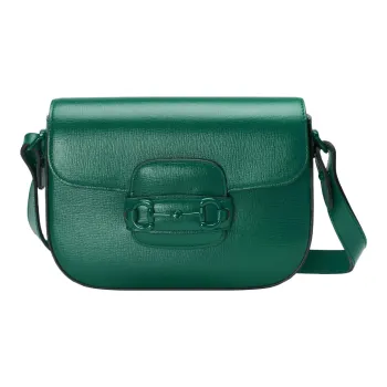 GUCCI Horsebit 1955 Leather Crossbody Bag Shoulder Bag Women's Green