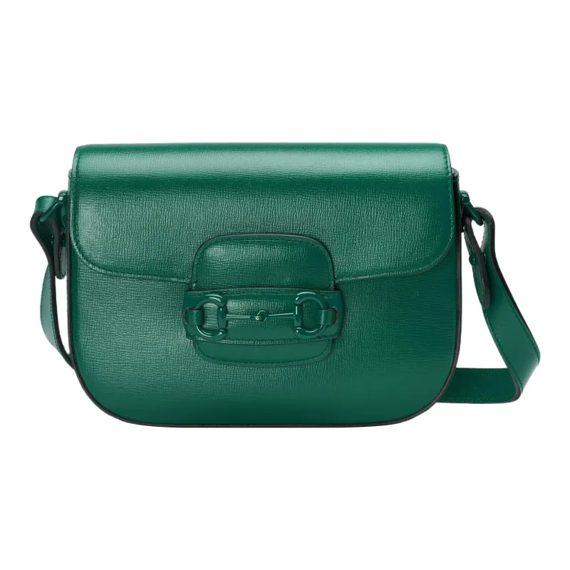 GUCCI Horsebit 1955 Leather Crossbody Bag Shoulder Bag Women's Green-0