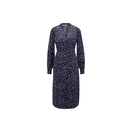 HUGO BOSS Long-Sleeved Dresses Women's Blue