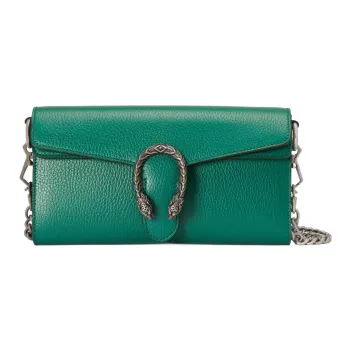 GUCCI Dionysus Leather Crossbody Bag Shoulder Bag Women's Green