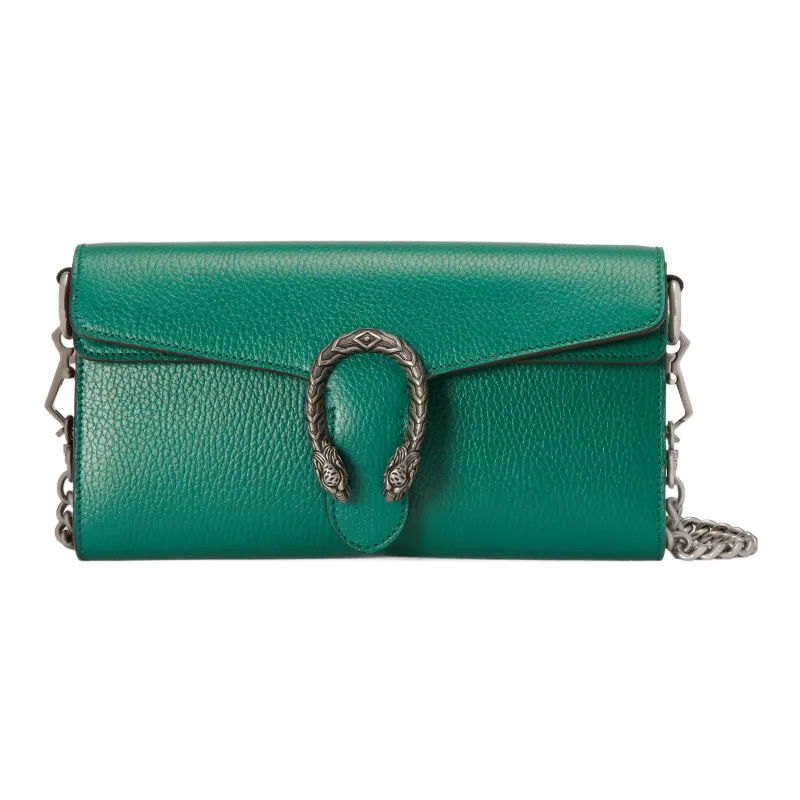 GUCCI Dionysus Leather Crossbody Bag Shoulder Bag Women's Green-0