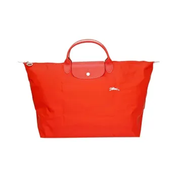 LONGCHAMP Le Pliage Cow Leather Trim Dumpling Bag Travel Bag Handbags Large Size Women's Red