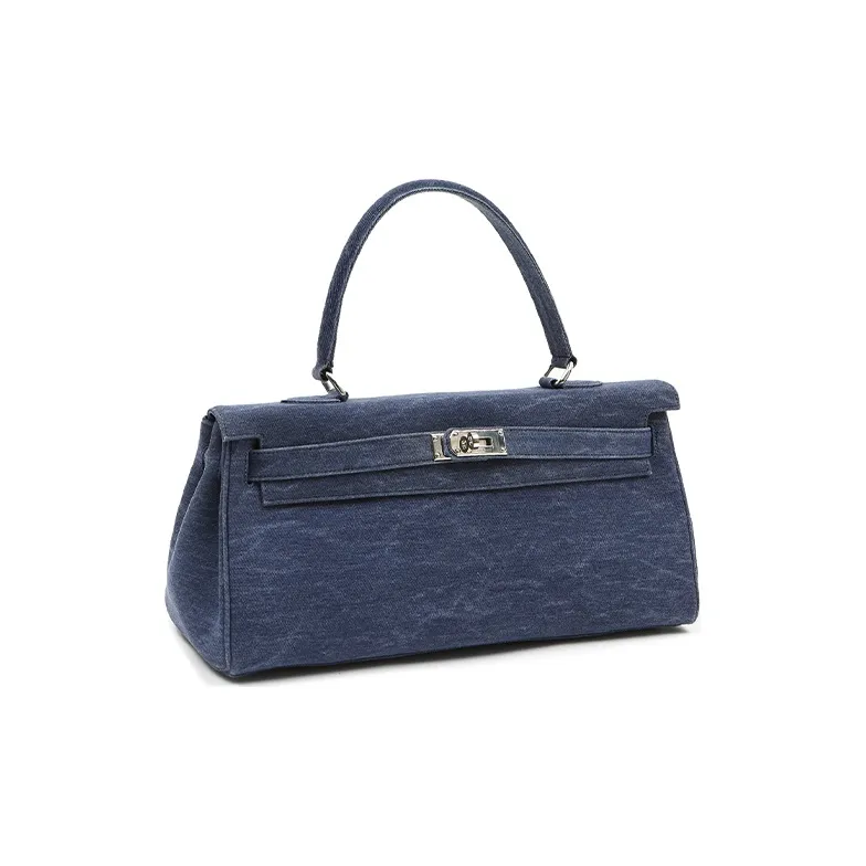 Margin Goods Handbag Shoulder Bag Large Size Women's Blue/Black-4