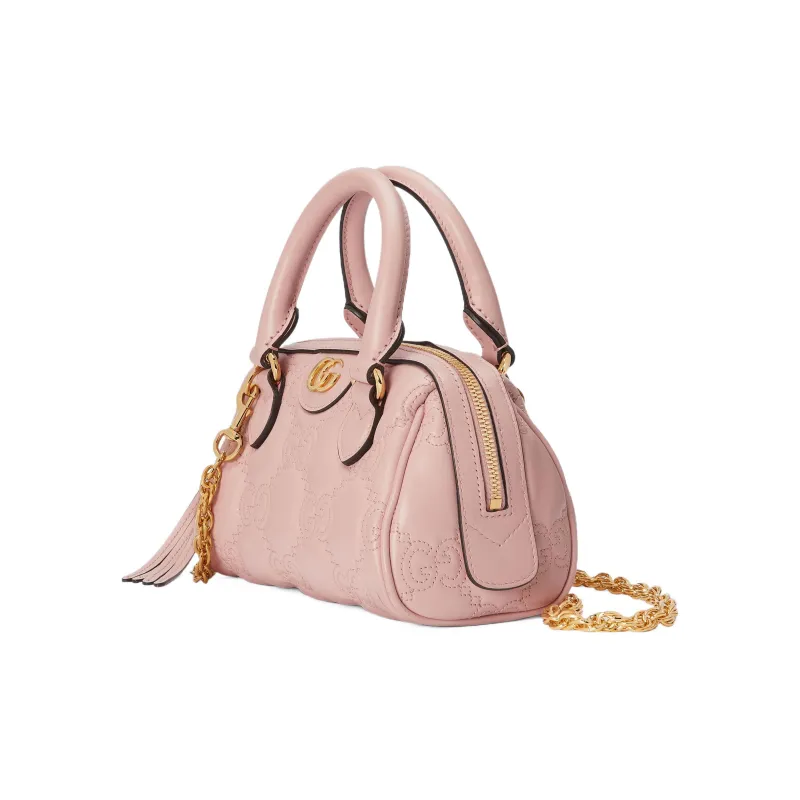 GUCCI GG Matelassé Leather Controller Boston Bag Shoulder Bags Handbags Mini Women's Light Pink-1