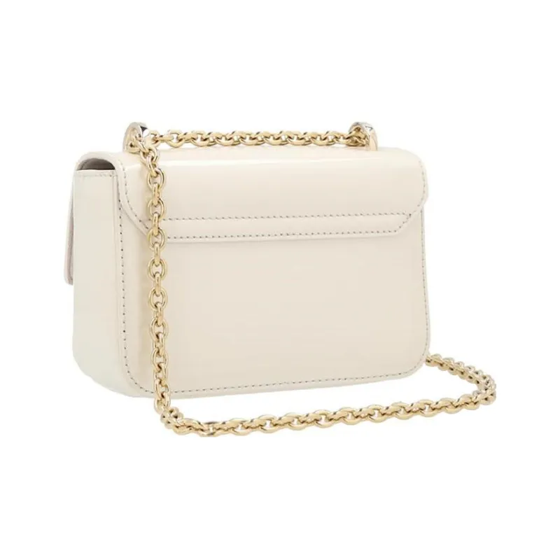 Furla Metropolis Collection Bright Calfskin Shoulder Bag, Crossbody Bag Mini Women's White-1