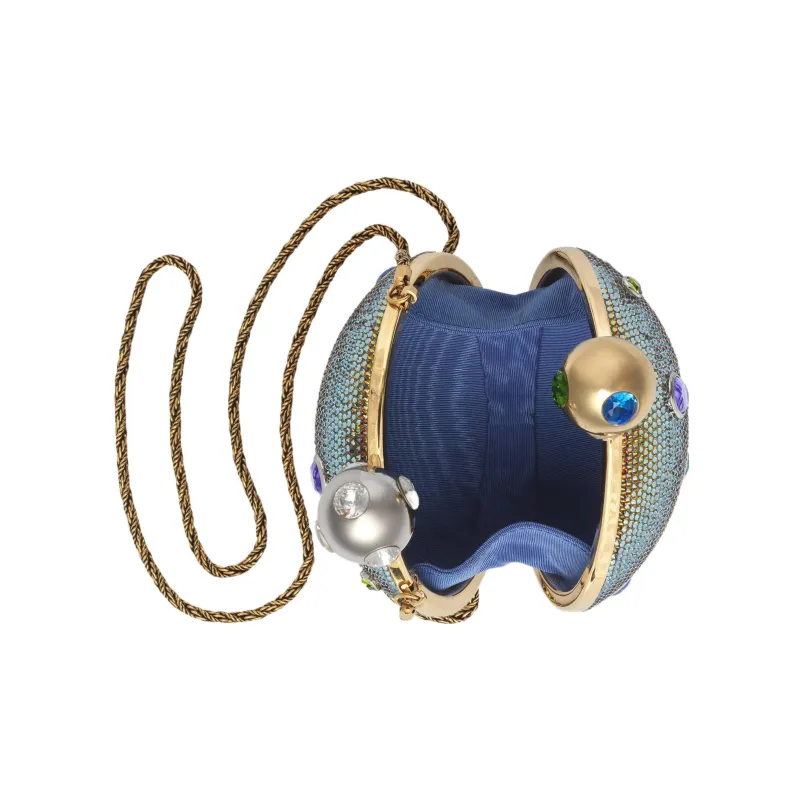 GUCCI Crystal Metal All-over Evening Party Bag One Shoulder Crossbody Clutch Women's Multicolor-5