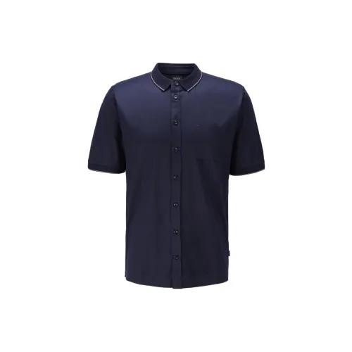 HUGO BOSS Polo Shirts Men Dark Blue