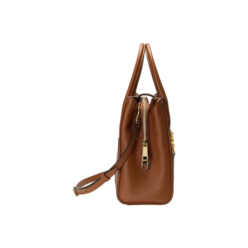 GUCCI Jackie 1961 Leather Tote Handbags Shoulder Bags Small Size Women's Brown-3